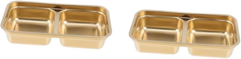 2pcs Double Compartment Seasoning Dish Appetizer Plate For Sauces Kimchi Cold Dishes Easy Clean - Image 1